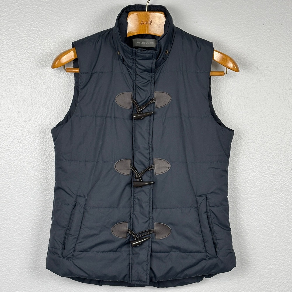 Bagatelle Quilted Puffer Vest Women's S Blue Toggle Snap Zip‎ Closure Pockets